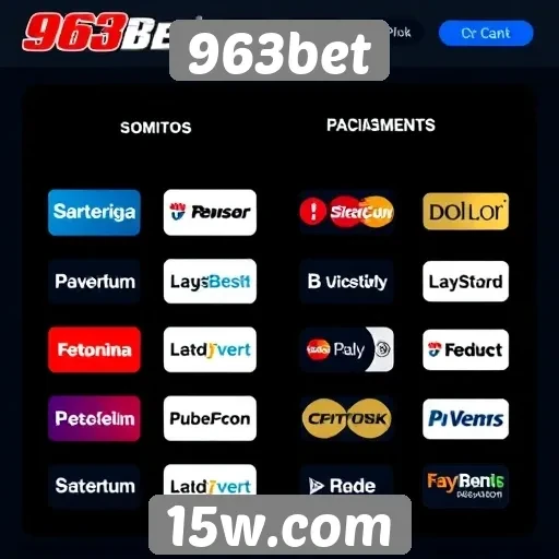 Métodos de pagamento aceitos pelo 963bet